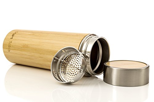 Start Today Stainless Steel Strainer Bamboo Travel Mug