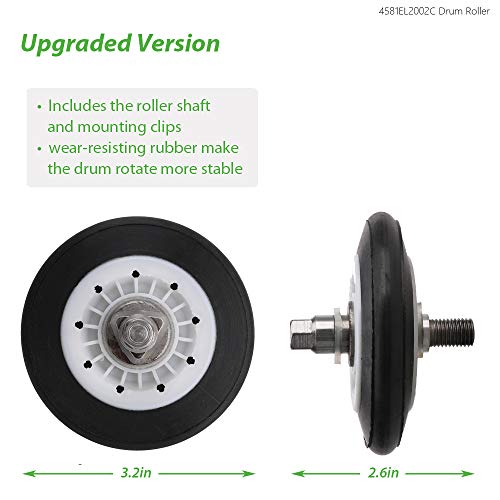 Dryer Repair Kit for LG Kenmore maintenance Replacement - 4581EL2002C Drum Roller & 4561EL3002A Idler Pulley & 4400EL2001A Belt Replace 4581EL3001A 4581EL3001C 4581EL2002A 4561EL3002B 4400EL2001F - Thumbnail 3