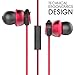 Sport Earphone in-Ear Heaphones Headset with Microphone Earbuds Stereo Bass Clear Audio with 3.5mm Jack for iPhone 5 6 6s Plus and Samsung Android(Red)