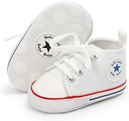 Babycute Infant Canvas Shoes Trainers Soft Sole Casual Sneakers Baby Boys Girls First Walkers Shoes Lace Up