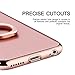 Qissy Case Compatible with iPhone 7 Case Ultra-Thin Hard Matte Shockproof 3 in 1 Ring Holder Kickstand PC Electroplate Cover Anti-Scratch for iPhone 7 4.7 inch (Rose Gold)