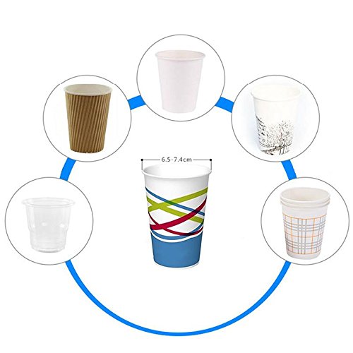 Xiaolanwelc@ 7.5cm 50Pcs Plastic One Touch Button Paper Cup Holder Rack Paper Cups Dispenser Plastic Holder Self Adhesive Shelf Anti Dus - Thumbnail 3
