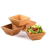 Wood Salad Bowl Set (Bamboo, Set Of 4) Best For Serving Salad, Pasta, Soup, and Fruit. Bowls Looks Absolutey Beautiful With Your Kitchen Setting. Pba Free/Eco-Friendly, By Midori Way