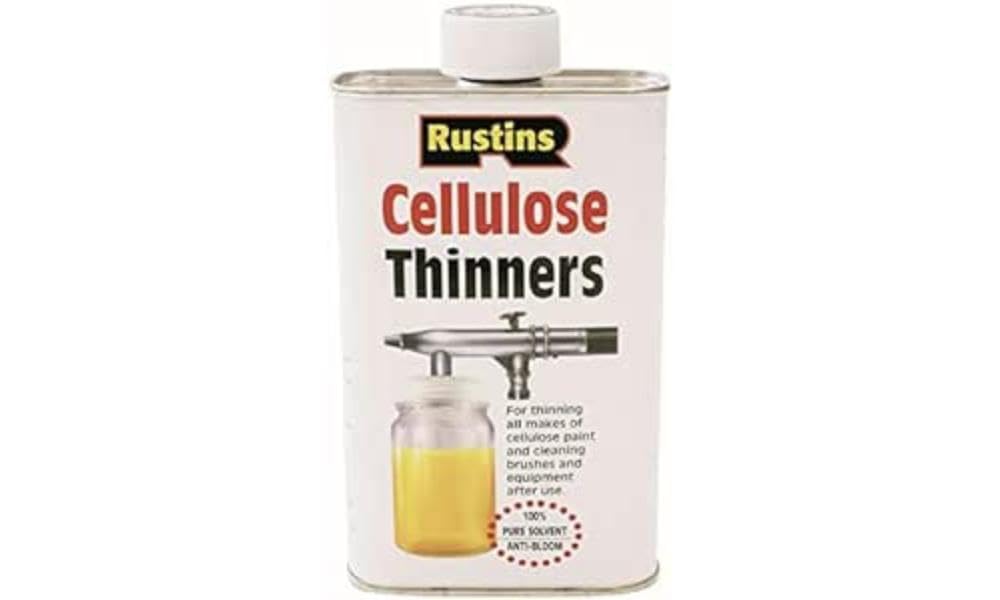 RUSTINS Cellulose Thinners 1L - – Professional Solvent for Cellulose Paints and Lacquers; Cleans Brushes, Spray Guns and Equipment; Fast-Evaporating Formula in Various Sizes