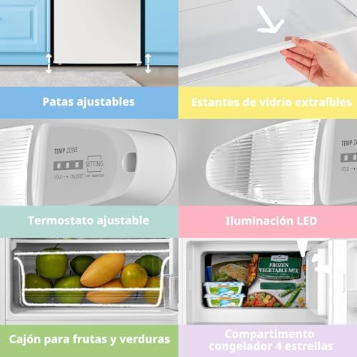 113 l Frigorífico de porta única com frigorífico, combinação compacta
