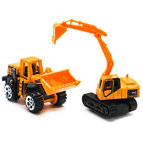 HUELE Set of 6 Mini Construction Play Vehicles Toy Set Assorted Truck Cars Boys Toys - Thumbnail 3