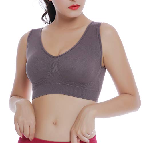 YEZIJIN Women Pure Color Plus Size Ultra-Thin Large Bra Sports Bra Full Bra Cup Tops Blouses for Women Fashion 2019 Khaki