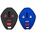 2Pcs Coolbestda Rubber 4buttons Key Fob Remote Cover Case Protector Keyless Jacket for Mitsubishi Eclipse 2006-2012 Endeavor 2006-2011 Galant 2006-2012 Lancer Outlander 2007-2013