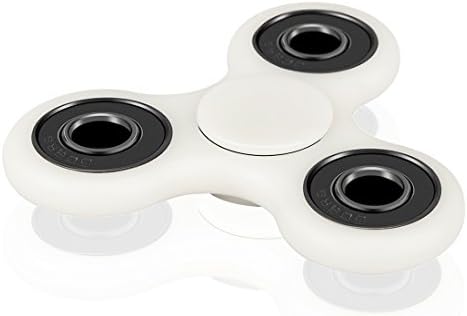 Amileeo High Speed Fidget Spinner Helps Focusing Thinking Stress Reducer Relieves Anxiety Boredom Tri-Spinner Focus Anti-Anxiety Toys for Kids and Adults(White)
