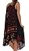 Sakkas B900 Batik Moon and Stars Caftan Tank Dress / Cover Up - Black / Red - One Size
