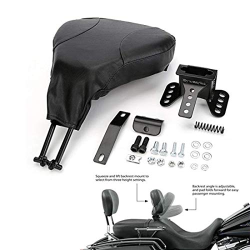 KGYECLEAR Driver Rider Backrest Pad Leather Adjustable Back Seat For Harley Touring Trike Bike 2009-2015