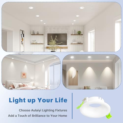 Aulaiyi Support Spot Encastrable GU10, Cadre Spot LED Encastrable Deep Design avec Douille GU10, Sans Ampoule, Blanc Mat, Spot Plafond Rond pour Salle de Bain & Cuisine, Trou 70-80 mm, Lot de 12