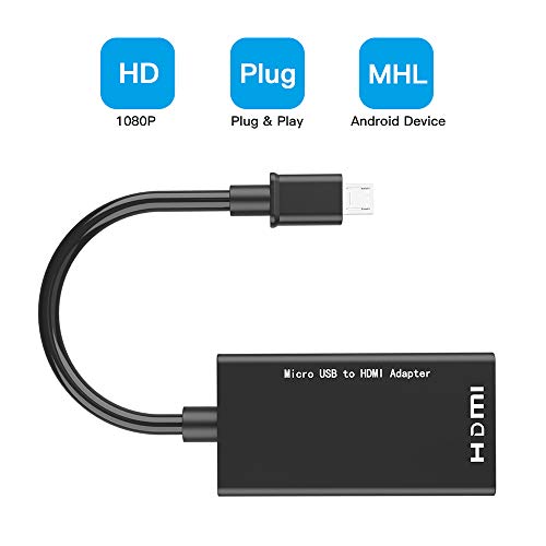 MHL to HDMI, Micro USB to HDMI Adapter for Android Smart Phones and Tablets with MHL Function, Support 1080P High Definition Resolution