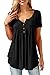 Women Shirts With Buttons Casual Summer Loose Tops and Blouses Short Sleeve Black M
