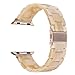 V-MORO Resin Band Compatible with Apple Watch Band 38mm 40mm iWatch Series 4/3/2/1 with Stainless Steel Buckle Copper Replacement Wristband Strap Women Men(Light Cream, 38mm(5''-7.67''))