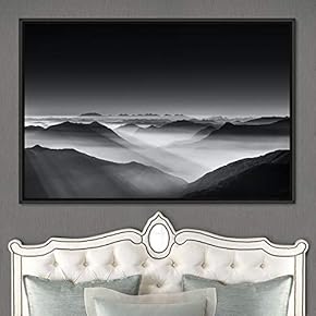 signwin Framed Canvas Wall Art Duotone Clouds Abstract...