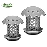 Drain Hair Catcher, Durable Silicone Bathtub Drain Protector, Easy Clean for Snare Prevents Hair from Clogging Drains, 2 Pack, Grey