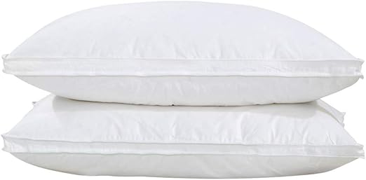 Amazon Com Goose Feather Down Pillow Set Of 2 Bed Pillows For