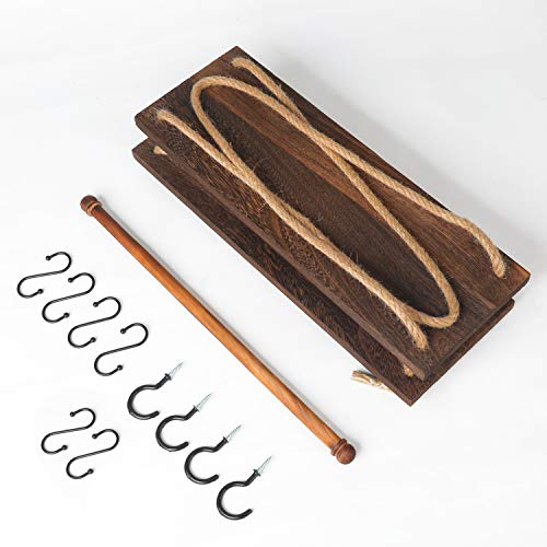 Mokof 2 Tiers Wood Hanging Plant Shelf Indoor - Thumbnail 6