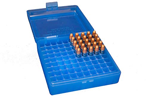Barry's 4 Pack Ammo Box 22 LR 25 Auto Ammunition Storage Case Blue Holds 100 Rounds .22 Long Rifle .25 ACP