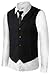 Hanayome Men 2017 New Products V-Neck Best Man Suit Tux Wedding Vests Waistcoat VS39£¨Black,XL£