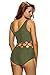 Lalagen Women's Sexy Lace Up Hollow Out Monokini Plus Size One Piece Swimsuit