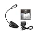 Rechargeable Extra-Bright 4 LED Reading Light with Clip On and 2 Brightness Settings Bundle with USB Cable & UL Certified AC Charger (Black)