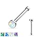 PiercedOff Opal Set Flat Top 316L Surgical Steel Nose Studs