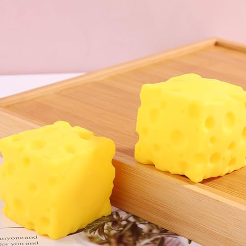 Cheese Squishy Soft Novelty Squeeze Squishies Toy Sensory Gift Cheese Cubes Fidget Toys for Adults Boys Girls Children