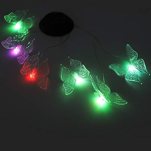 image for ecoeco Solar Wind Chime Color Changing Solar Mobile Transparent Butter