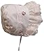 N'Ice Caps Baby Girl Fancy Double Brimmed Eyelet Bonnet (White with Pink Flowers, 6-11 Months)