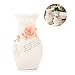 Large White Ceramic Flower Vases,10.6’’ Oval Tall Decorative Vases with Handmade Porcelain Pink Flowers for Living Room, Kitchen, Table, Home, Office, Wedding, Centerpiece or as a Gift