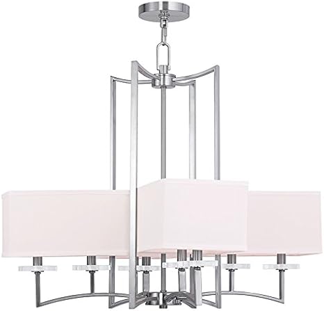 Livex Lighting 50708 91 Woodland Park 8 Light Chandelier Brushed
