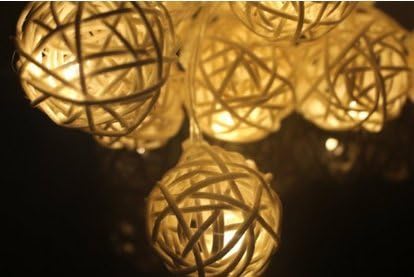 Wish you have a nice day Rattan Ball Decoration String Lights,20 leds Christmas and Halloween String Lights Battery Operated for yard,holiday,Party,Wedding