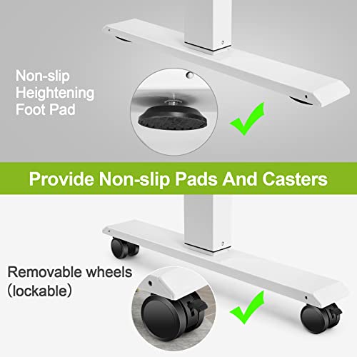 Electric Standing Desk 55 x 24In with Charging Station, Adjustable Height Desk with Oversized Mouse Pad, 2 USB Ports & 3 Power Outlets, 4 Caster, 4 Preset Heights, 27''-45'' Lifting Range