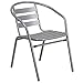 Flash Furniture Lila 4 Pack Silver Metal Restaurant Stack Chair with Aluminum Slats