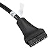 AKOAK 1 x 15cm Black USB 3.0 19 Pin Female to USB 2.0 9 Pin Male Motherboard Cable Adapter Converter