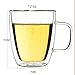 VARANO 12 oz Double Wall Insulated Glass Mug - Crystal Clear Cup For Tea, Coffee, Milk or Cold Drinks - Heat Resistant Layered Top Quality Lead Free Borosilicate Glass- Great Gift Thermal Mug (12 OZ)