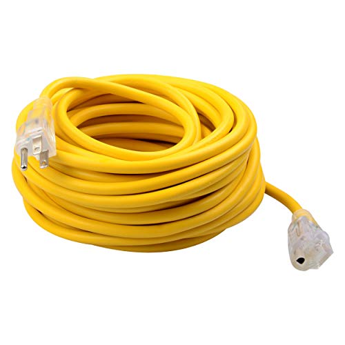 ClearMax 50 Feet Outdoor Extension Cord 3 Prong Grounded Cable Heavy Duty Weatherproof Vinyl Jacket, 16AWG 10 Amps, 1250 Watts, 125 Volts AC Power Cable Cords - Thumbnail 6