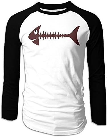 Nfuxinqu Cartoon Bone Men's Long Sleeve Raglan Tshirt Cotton Classic Comfort Soft T Shirt For Mens XXL
