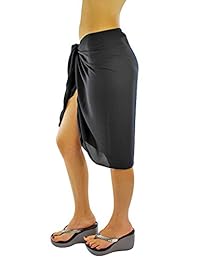 Pareo traslúcido a la rodilla para dama, talla única, Negro