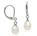 Freshwater Cultured White Pearl Earrings with Stainless Steel Lever Backs, By Regetta Jewelry