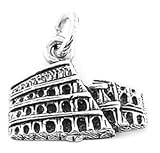 Sterling Silver One Sided Rome Colosseum Building Charm