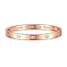 GuqiGuli 14k Rose Gold Plated Fashion Idiom Hinged Oval Bangle Bracelet for Women and Girls, 7
