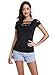 Suimiki Women's Slashed Ripped Cut Out Clubwear Party Shirt Stretchy Blouse Top