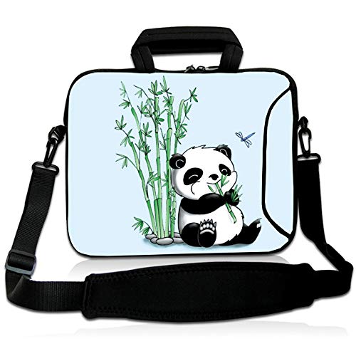 7" 9.7" 10" 10.1" 10.2" Inch Neoprene Laptop Messenger Bag with Extra Side Pocket, Soft Carrying Handle & Removable Shoulder Strap for 7" to 10.6" Laptops/Netbook/Tablet/Reader