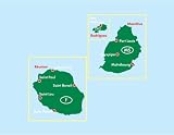 Image de Mauritius - Reunion - Rodriguez Map (English, Spanish, French, Italian and German Edition)