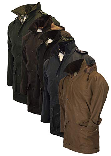 Walker & Hawkes - Mens Unpadded Wax Jacket Countrywear Hunting Waxed Coat - Beige - Large - Thumbnail 4