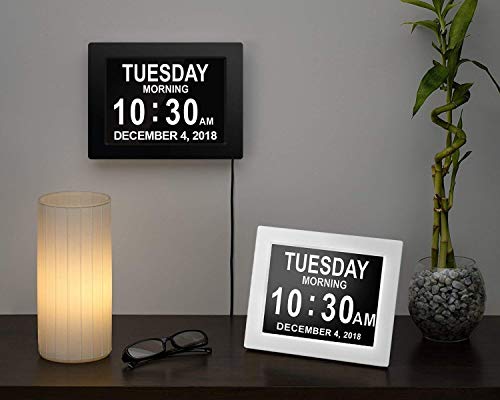 [Newest Version] Cambridge Labs by American Lifetime Day Clock - Extra Large Impaired Vision Digital Clock with Battery Backup & 5 Alarm Options - (Black Polish) - Thumbnail 4