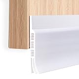 MAGZO Door Weather Stripping White, 2 Inch Width X 39 Inch Length Upgraded Under Door Draft Stopper Sound Blocker Insulator Door Sweep Weather Stripping(White)